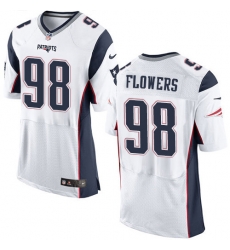 Nike Patriots #98 Trey Flowers White Mens Stitched NFL Elite Jersey