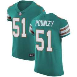 Nike Dolphins #51 Mike Pouncey Aqua Green Alternate Mens Stitched NFL Vapor Untouchable Elite Jersey