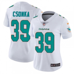 Nike Dolphins #39 Larry Csonka White Womens Stitched NFL Vapor Untouchable Limited Jersey