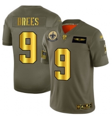 Saints 9 Drew Brees Camo Gold Men Stitched Football Limited 2019 Salute To Service Jersey