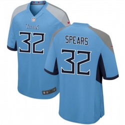 Men Tennessee Titans 32 Tyjae Spears Light Blue Stitched Game Football Jersey