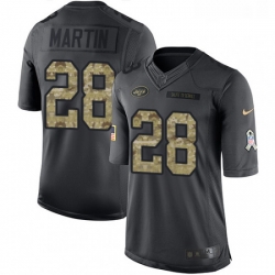 Youth Nike New York Jets 28 Curtis Martin Limited Black 2016 Salute to Service NFL Jersey