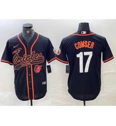 Men Baltimore Orioles 17 Colton Cowser Black 2023 City Connect Cool Base Stitched Baseball Jersey 5