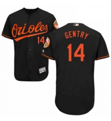 Mens Majestic Baltimore Orioles 14 Craig Gentry Black Alternate Flex Base Authentic Collection MLB Jersey