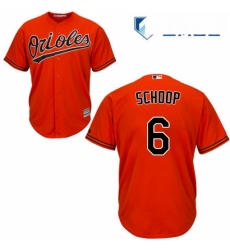Mens Majestic Baltimore Orioles 6 Jonathan Schoop Replica Orange Alternate Cool Base MLB Jersey