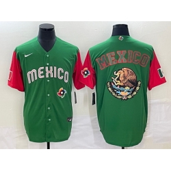 Men Mexico Baseball 2023 Green Team Big Logo World Baseball Classic Stitched Jersey