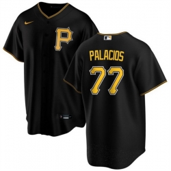 Men Pittsburgh Pirates 77 Joshua Palacios Black Cool Base Stitched Baseball Jersey
