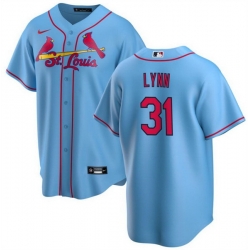 Men St  Louis Cardinals 31 Lance Lynn Blue Cool Base Stitched Baseball Jersey