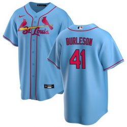 Men St  Louis Cardinals 41 Alec Burleson Blue Cool Base Stitched Jersey