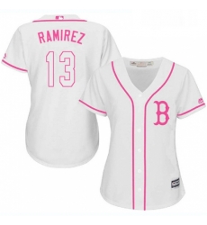 Womens Majestic Boston Red Sox 13 Hanley Ramirez Replica White Fashion MLB Jersey