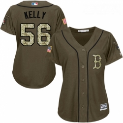 Womens Majestic Boston Red Sox 56 Joe Kelly Replica Green Salute to Service MLB Jersey