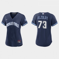 Chicago Cubs 73 Adbert Alzolay Women Nike 2021 City Connect Navy MLB Jersey