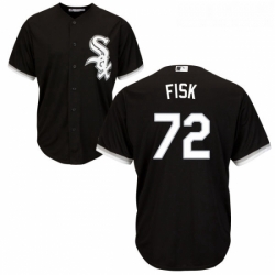 Youth Majestic Chicago White Sox 72 Carlton Fisk Replica Black Alternate Home Cool Base MLB Jersey
