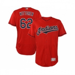 Mens Cleveland Indians 62 Nick Wittgren Scarlet Alternate Flex Base Authentic Collection Baseball Jersey