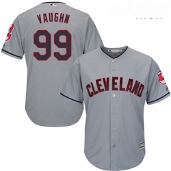 Mens Majestic Cleveland Indians 99 Ricky Vaughn Replica Grey Road Cool Base MLB Jersey