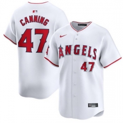 Men Los Angeles Angels 47 Griffin Canning White Home Limited Stitched Baseball Jersey