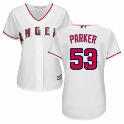 Womens Majestic Los Angeles Angels of Anaheim 53 Blake Parker Authentic White Home Cool Base MLB Jersey 