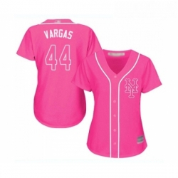 Womens New York Mets 44 Jason Vargas Authentic Pink Fashion Cool Base Baseball Jersey 