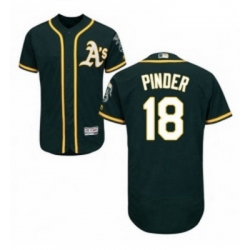 Mens Majestic Oakland Athletics 18 Chad Pinder Green Alternate Flex Base Authentic Collection MLB Jersey