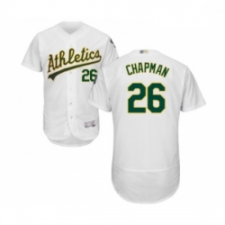 Mens Oakland Athletics 26 Matt Chapman White Home Flex Base Authentic Collection Baseball Jersey