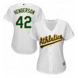 Womens Majestic Oakland Athletics 42 Dave Henderson Replica White Home Cool Base MLB Jersey