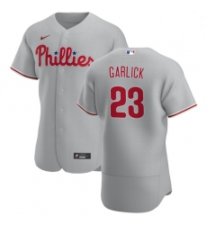 Philadelphia Phillies 23 Kyle Garlick Men Nike Gray Road 2020 Authentic Player MLB Jersey