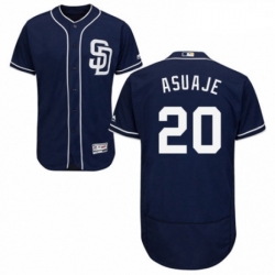 Mens Majestic San Diego Padres 20 Carlos Asuaje Navy Blue Alternate Flex Base Authentic Collection MLB Jersey