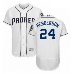 Mens Majestic San Diego Padres 24 Rickey Henderson White Home Flex Base Authentic Collection MLB Jersey