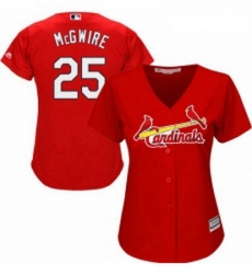 Womens Majestic St Louis Cardinals 25 Mark McGwire Authentic Red Alternate Cool Base MLB Jersey