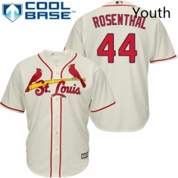 Youth Majestic St Louis Cardinals 44 Trevor Rosenthal Replica Cream Alternate Cool Base MLB Jersey
