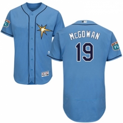 Mens Majestic Tampa Bay Rays 19 Dustin McGowan Light Blue Flexbase Authentic Collection MLB Jersey