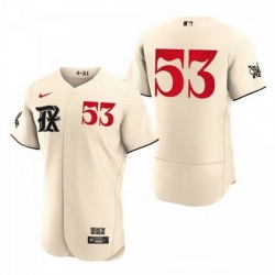 Men Texas Rangers 53 Adolis Garc EDa Cream 2023 City Connect Flex Base Stitched Baseball Jersey