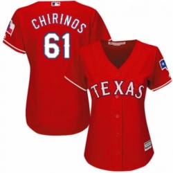 Womens Majestic Texas Rangers 61 Robinson Chirinos Replica Red Alternate Cool Base MLB Jersey 