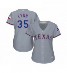 Womens Texas Rangers 35 Lance Lynn Replica Grey Road Cool Base Baseball Jersey 
