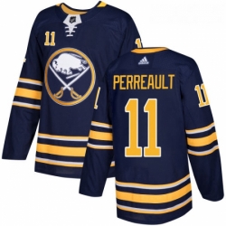 Youth Adidas Buffalo Sabres 11 Gilbert Perreault Authentic Navy Blue Home NHL Jersey 