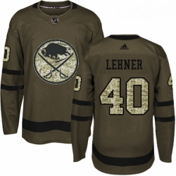 Youth Adidas Buffalo Sabres 40 Robin Lehner Authentic Green Salute to Service NHL Jersey 