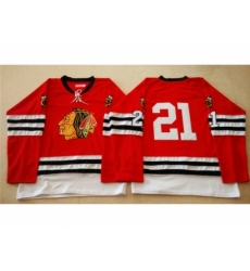 NHL Mitchell And Ness 1960-61 Chicago Blackhawks #21 Noname red Throwback jerseys