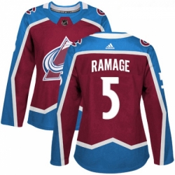 Womens Adidas Colorado Avalanche 5 Rob Ramage Premier Burgundy Red Home NHL Jersey 