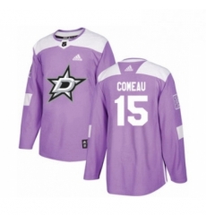 Mens Adidas Dallas Stars 15 Blake Comeau Authentic Purple Fights Cancer Practice NHL Jersey 