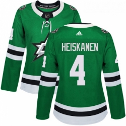 Womens Adidas Dallas Stars 4 Miro Heiskanen Premier Green Home NHL Jersey 