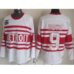 Detroit Red Wings 9# Howe White 75TH CCM NHL Jerseys