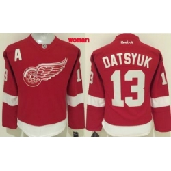 Red Wings #13 Pavel Datsyuk Red Womens Home Stitched NHL Jersey
