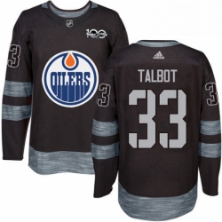 Mens Adidas Edmonton Oilers 33 Cam Talbot Authentic Black 1917 2017 100th Anniversary NHL Jersey 