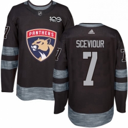 Mens Adidas Florida Panthers 7 Colton Sceviour Premier Black 1917 2017 100th Anniversary NHL Jersey 