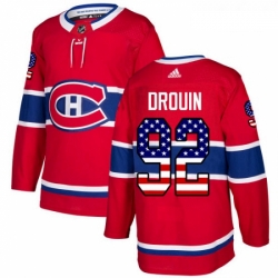 Youth Adidas Montreal Canadiens 92 Jonathan Drouin Authentic Red USA Flag Fashion NHL Jersey 