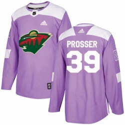 Mens Adidas Minnesota Wild 39 Nate Prosser Authentic Purple Fights Cancer Practice NHL Jersey 
