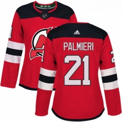 Womens Adidas New Jersey Devils 21 Kyle Palmieri Authentic Red Home NHL Jersey 