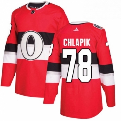 Mens Adidas Ottawa Senators 78 Filip Chlapik Authentic Red 2017 100 Classic NHL Jersey 