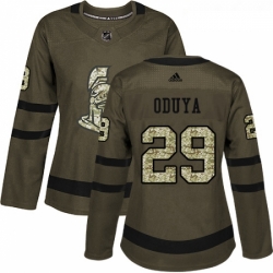 Womens Adidas Ottawa Senators 29 Johnny Oduya Authentic Green Salute to Service NHL Jersey 