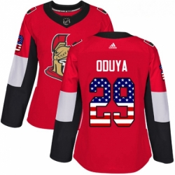 Womens Adidas Ottawa Senators 29 Johnny Oduya Authentic Red USA Flag Fashion NHL Jersey 